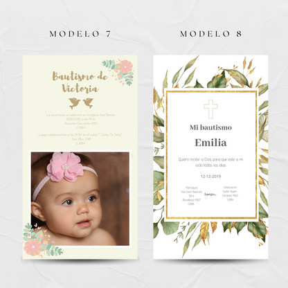 Invitacion Fija Modelos bautismo/ comunión niña