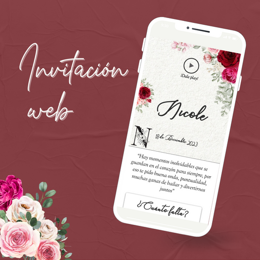 Invitacion Web Modelo Harmonia + Save the date