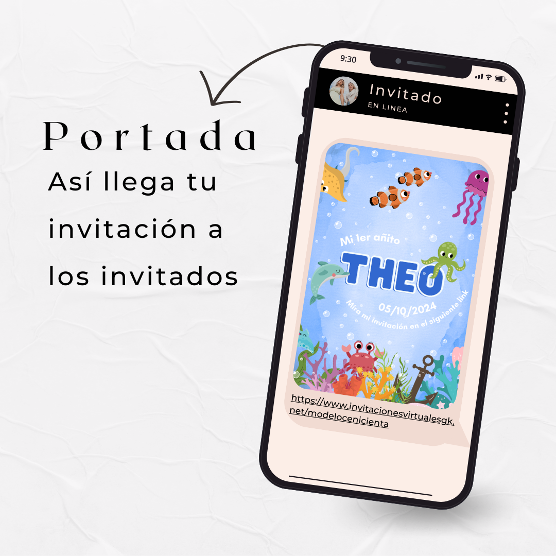 Invitacion Web Modelo Bajo del mar + Save the date