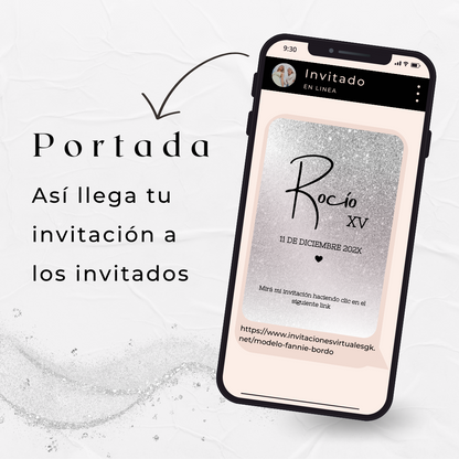 Invitacion Web Modelo Fannie Plata+ Save the date