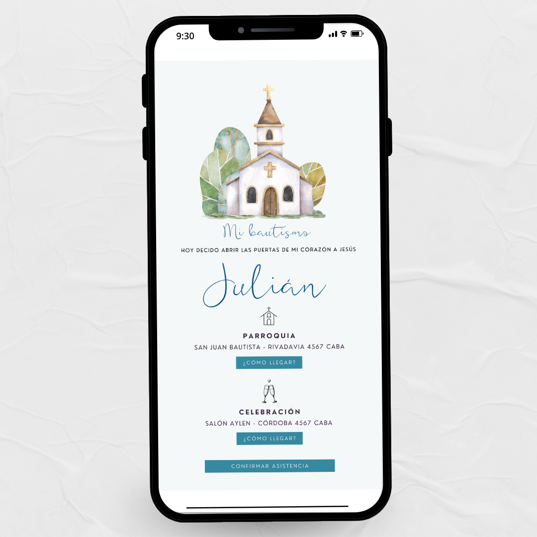 Invitacion Fija Modelos bautismo niño