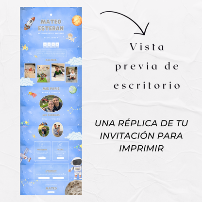 Invitacion Web Modelo Espacial+ Save the date