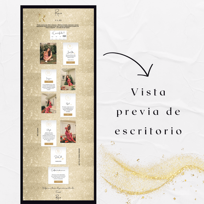 Invitacion Web Modelo Fannie Gold + Save the date