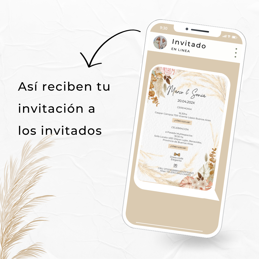 Invitación deigital fija para boda