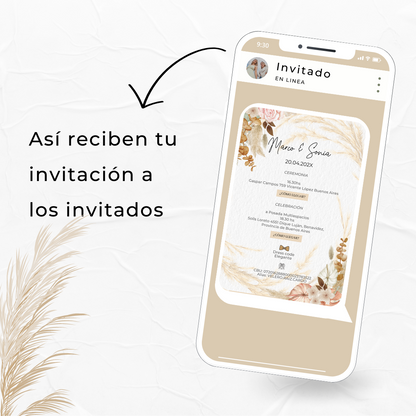 Invitación deigital fija para boda