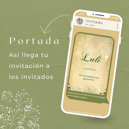 Invitacion Web Modelo Calista + Save the date