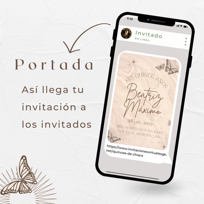 Invitacion Web Modelo Selena + Save the date