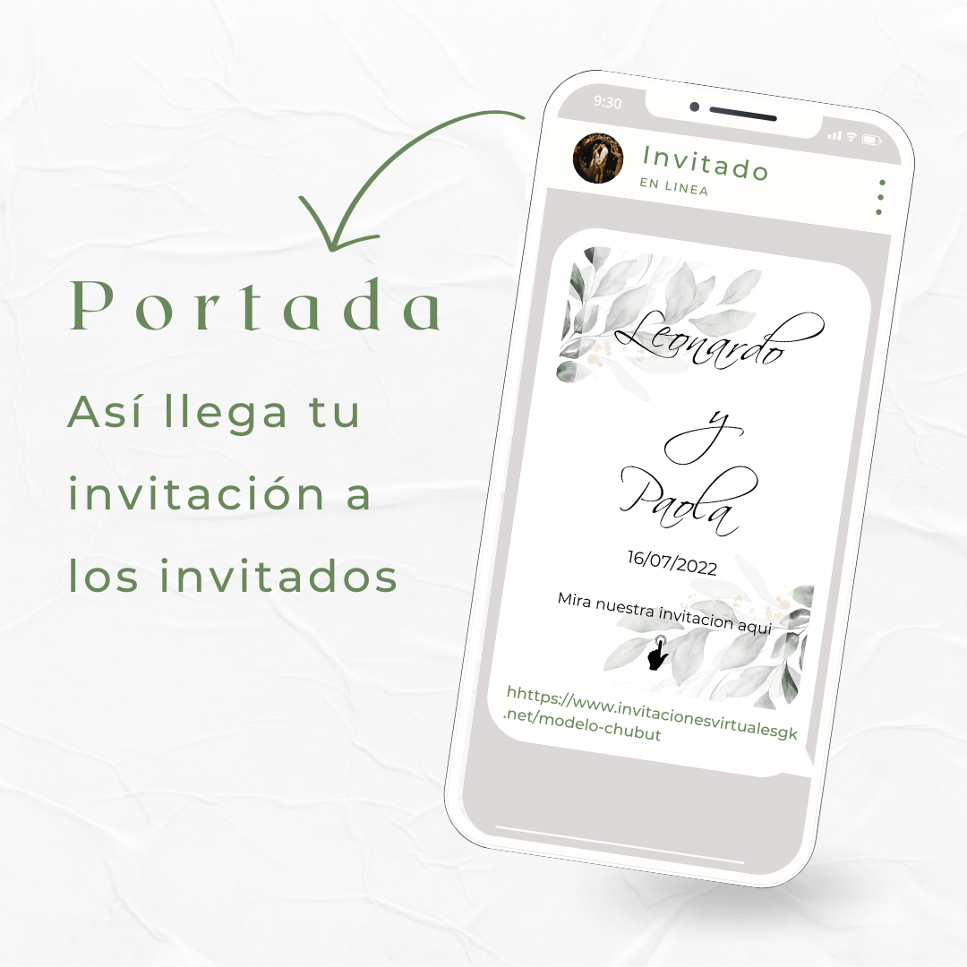 Invitacion Web Modelo Santa Cruz+ Save the date