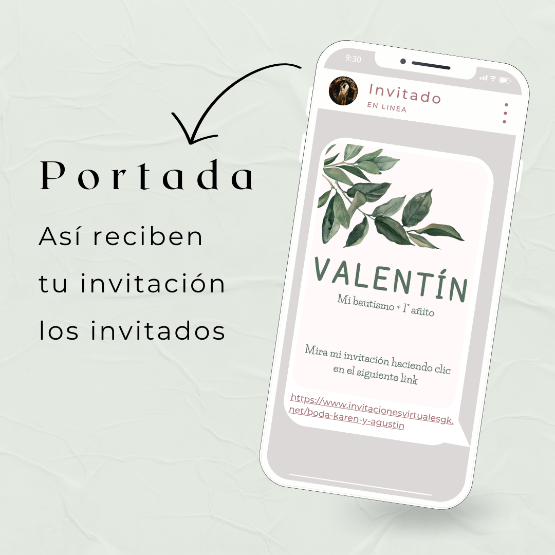 Invitacion Web Modelo Valentin + Save the date