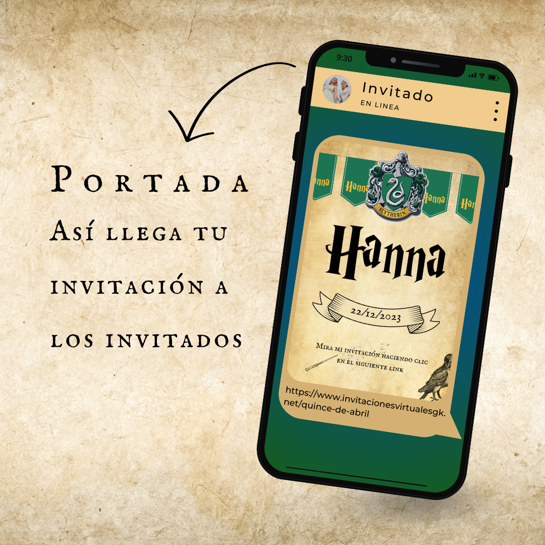 Invitacion Web Modelo Slytherin + Save the date