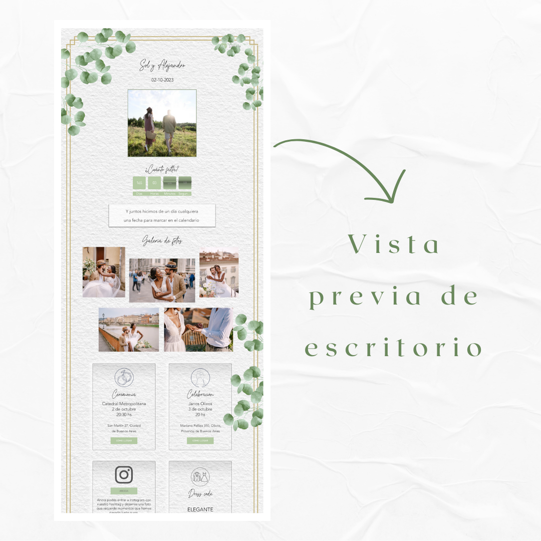 Invitacion Web Modelo Chubut + Save the date