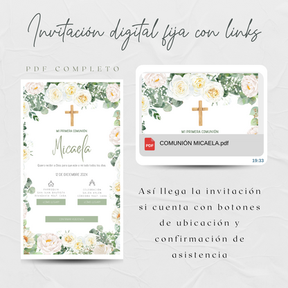 Invitacion Fija Modelos bautismo/ comunión niña