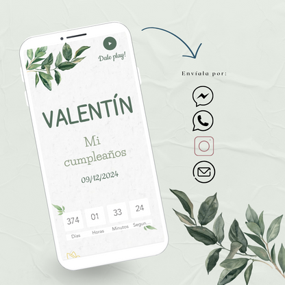 Invitacion Web Modelo Valentin + Save the date