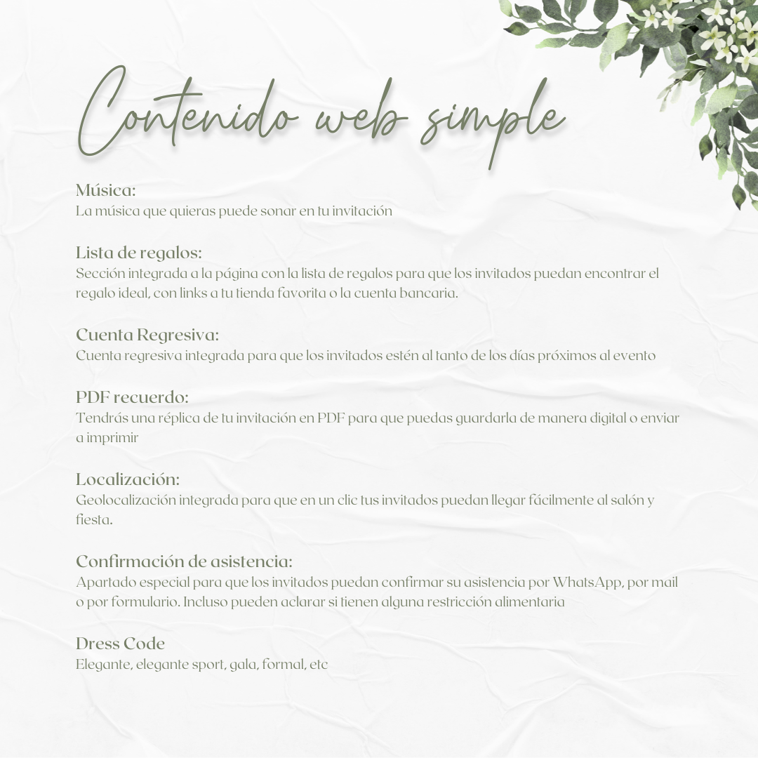 Invitacion Web Modelo San Pedro+ Save the date