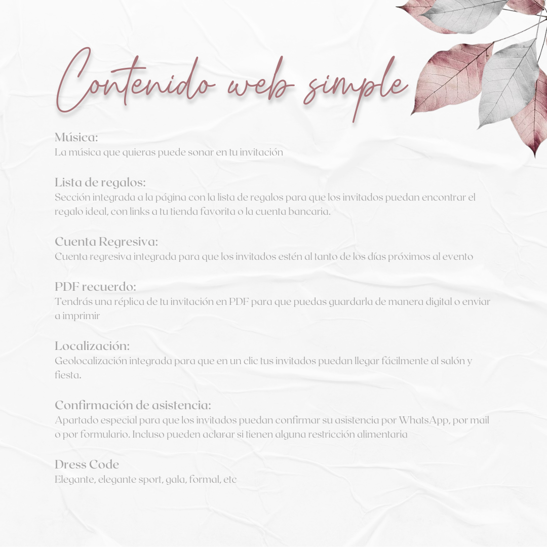 Invitacion Web Modelo Areco + Save the date