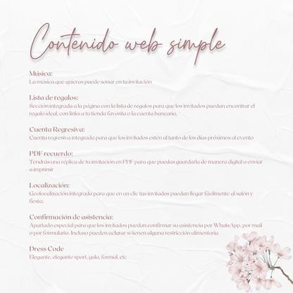 Invitacion Web Modelo Sakura + Save the date