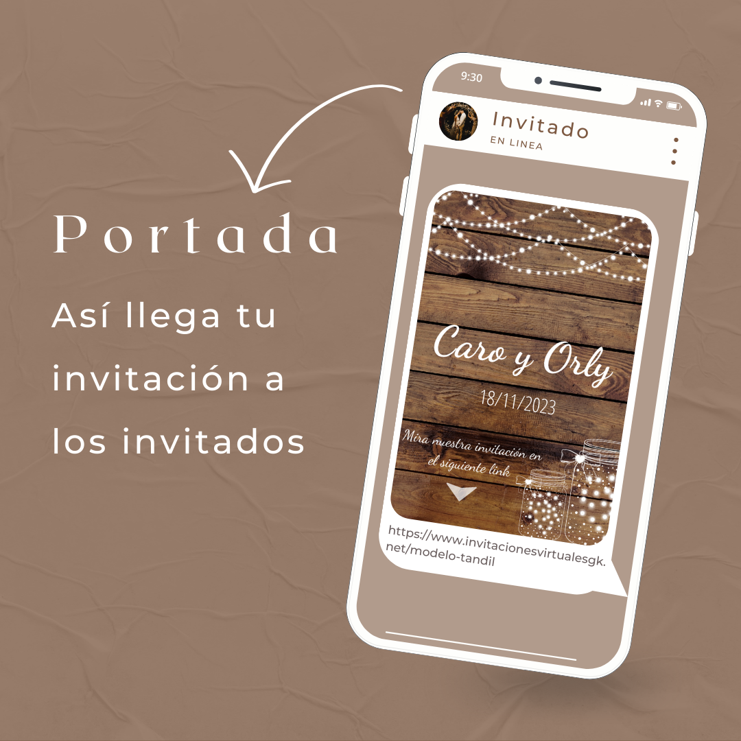 Invitacion Web Modelo Tandil+ Save the date