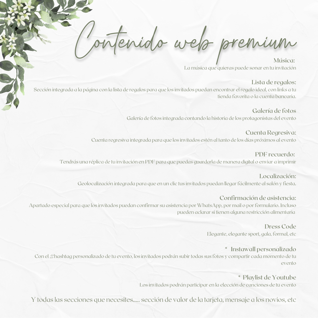 Invitacion Web Modelo San Pedro+ Save the date