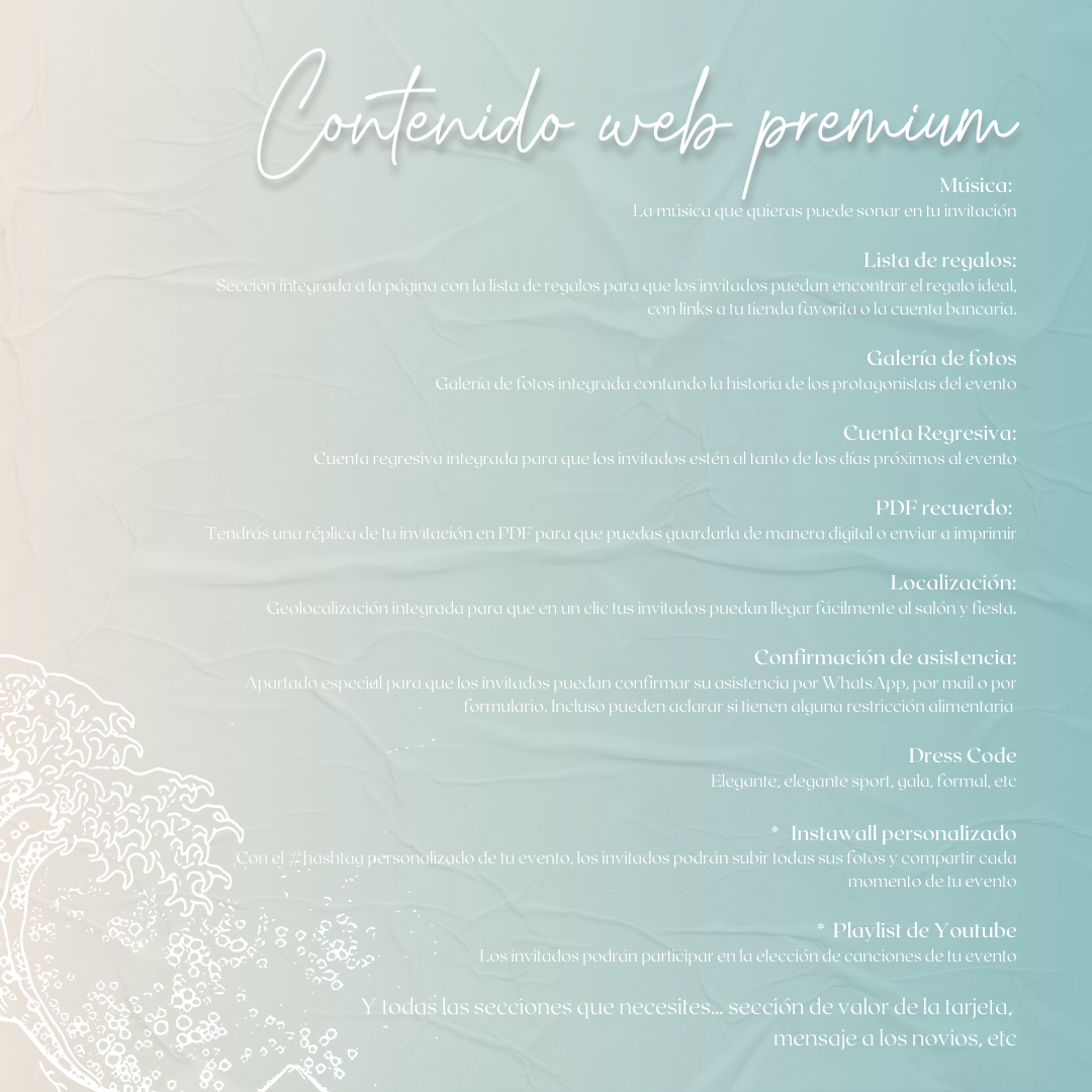 Invitacion Web Modelo Pinamar + Save the date