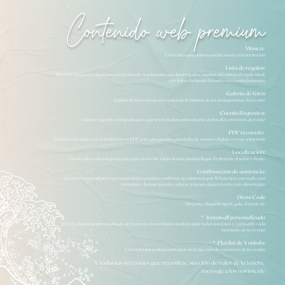 Invitacion Web Modelo Pinamar + Save the date