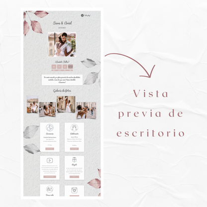 Invitacion Web Modelo Areco + Save the date