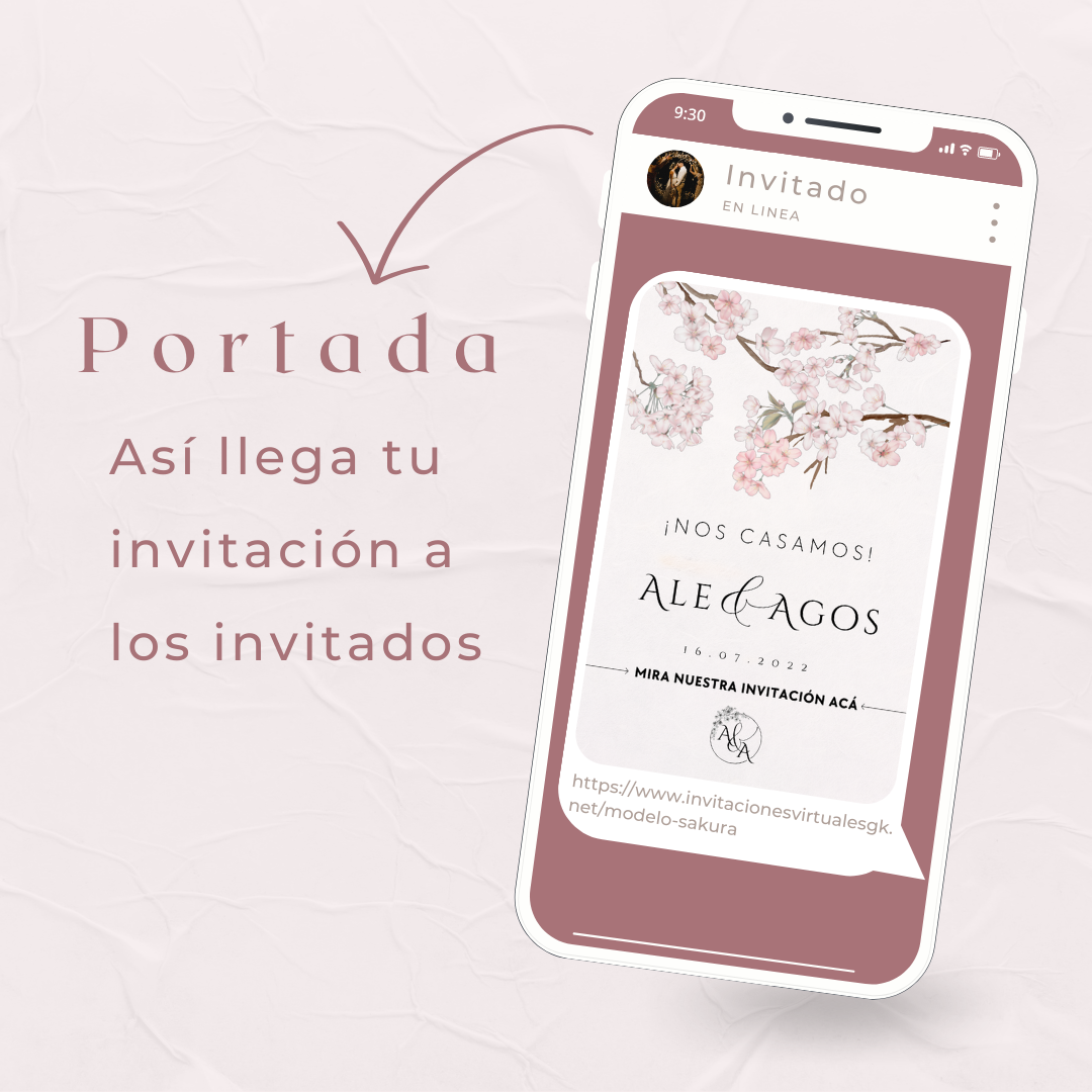 Invitacion Web Modelo Sakura + Save the date