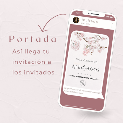 Invitacion Web Modelo Sakura + Save the date