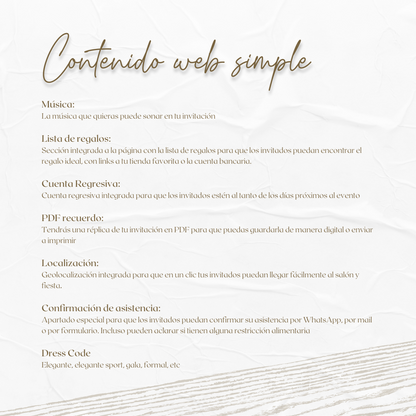 Invitacion Web Modelo Tandil+ Save the date