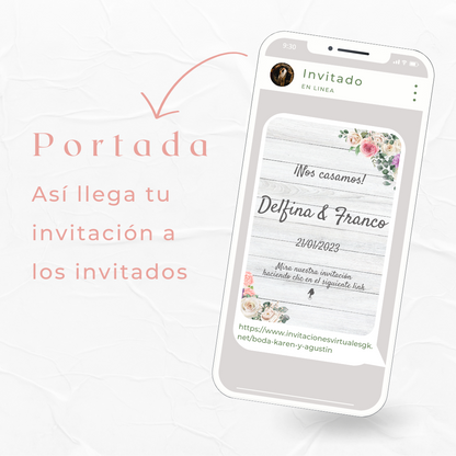 Invitacion Web Modelo Monte + Save the date