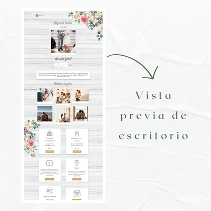 Invitacion Web Modelo Monte + Save the date