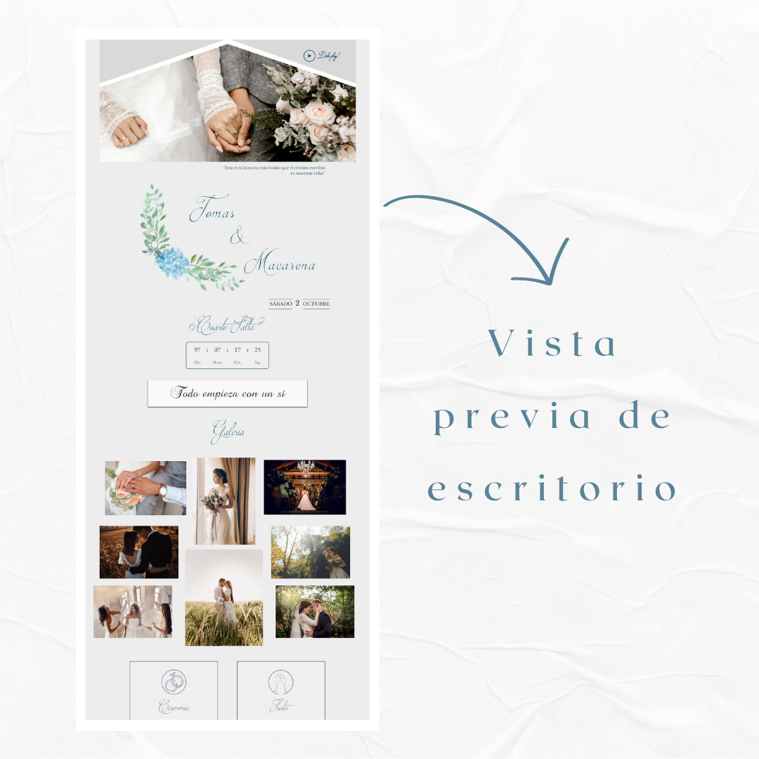 Invitacion Web Modelo Belgrano + Save the date