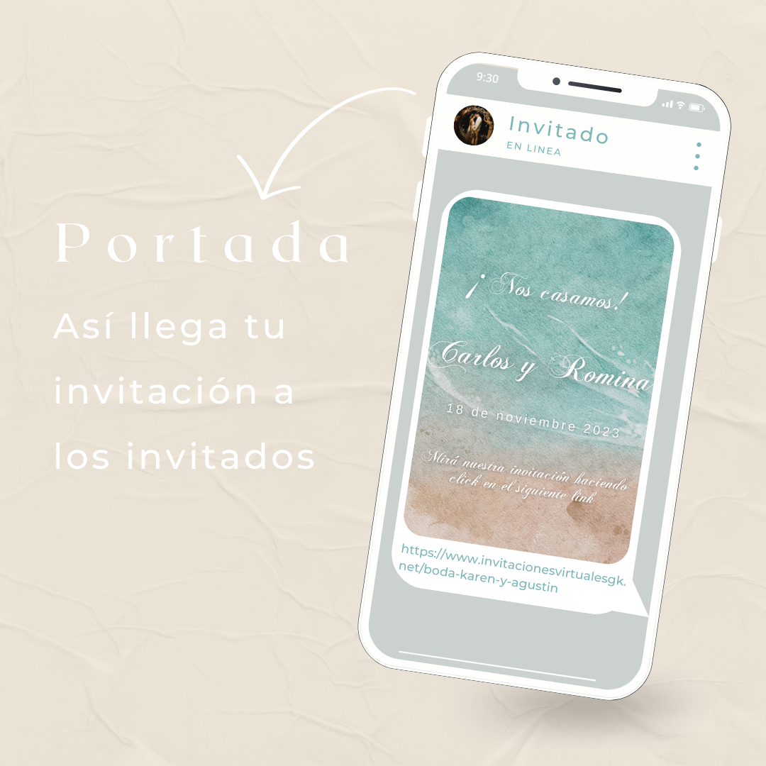 Invitacion Web Modelo Pinamar + Save the date