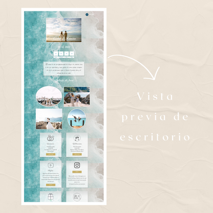 Invitacion Web Modelo Pinamar + Save the date