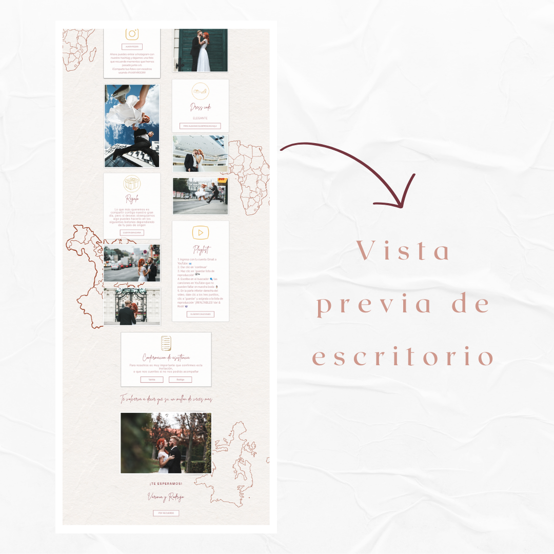 Invitacion Web Modelo Mundi + Save the date