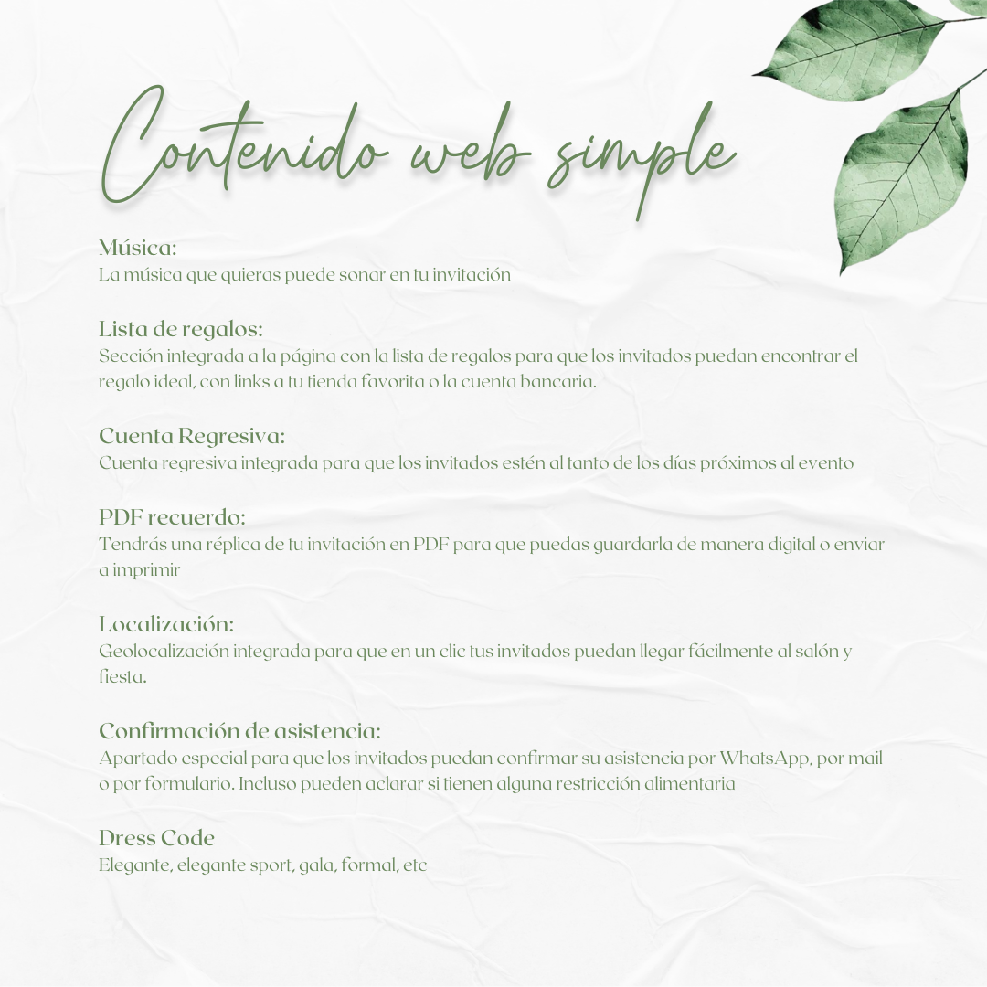 Invitacion Web Modelo Alta Gracia + Save the date