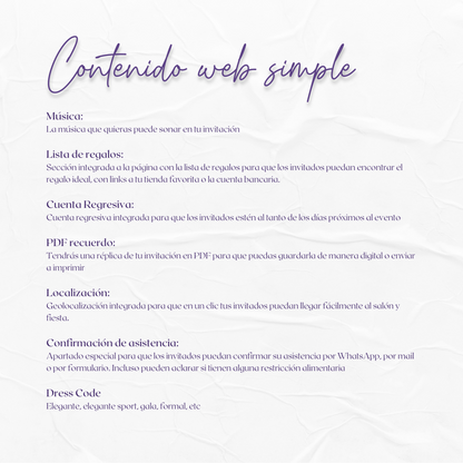 Invitacion Web Modelo Artemisa + Save the date