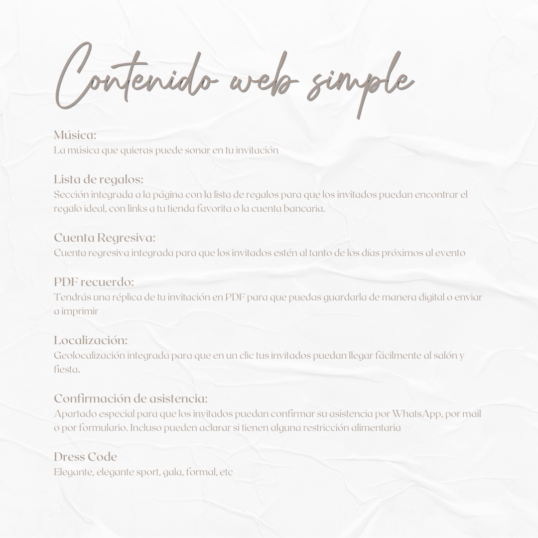 Invitacion Web Modelo Aria + Save the date