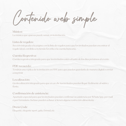 Invitacion Web Modelo Aria + Save the date